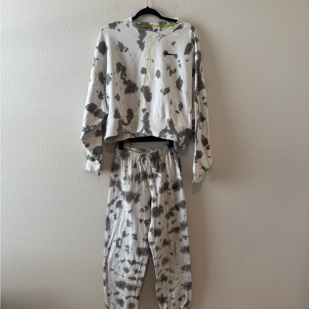 Nike Kids Tie-Dye Pajama Set - Gray and White